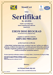 ISO SRPS ISO 9001:2015 sertifikat